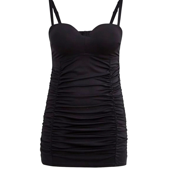 ❤️NWT VINTAGE TORRID RUCHED RETRO MID-LENGTH SWIM DRESS - Large D/DD - Picture 8 of 10